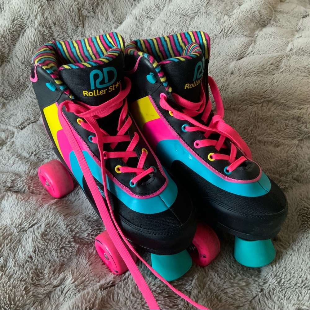 Roller derby skates. Pre own condition for youths. Colorful design for children.